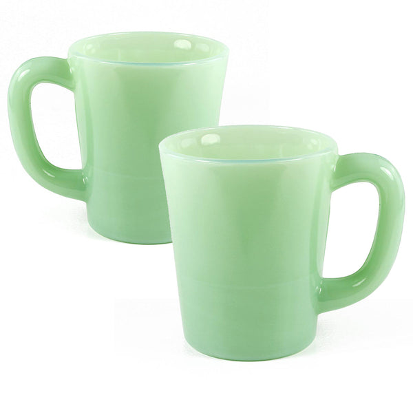 Vintage JADEITE Fire King Green retailer Glass Coffee Mug Teacup, D handle