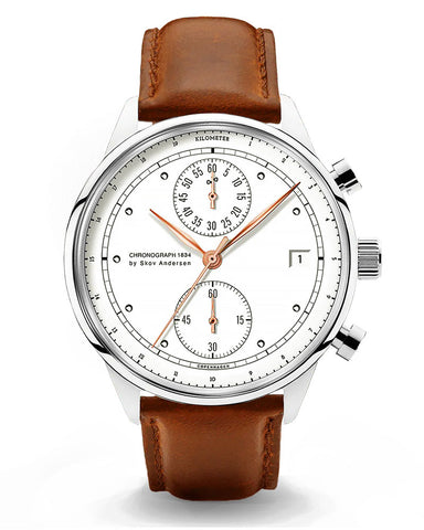 About Vintage 1834 Chronograph Steel / Cream Watch