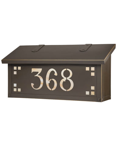 American Craftsman Brass Custom Numbered Horizontal Mailbox