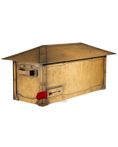 American Craftsman Post Mount Brass Mailbox