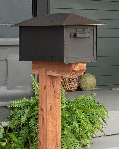 American Craftsman Post Mount Brass Mailbox