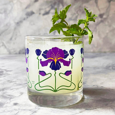 Art Nouveau Purple Iris DOF Glasses (Set of 2)