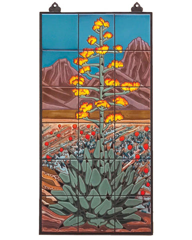 Carly Quinn Century Plant with Full Background Tile Mural 18” x 36”