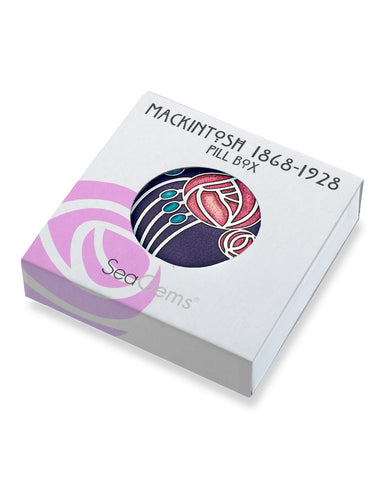 Charles Rennie Mackintosh Rose and Buds Pill Box Purple