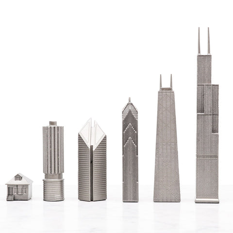 Chicago Stainless Steel Chess Set Pieces