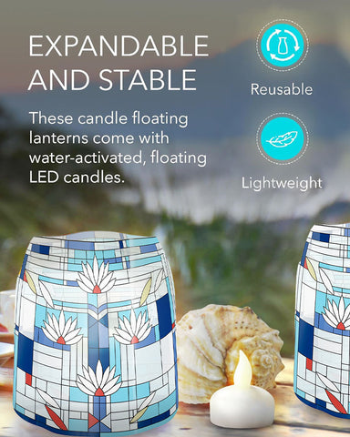 Modgy Frank Lloyd Wright Waterlilies Luminaries - Set of Four