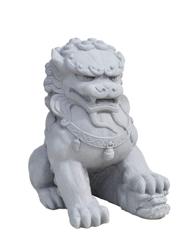 Fu Dog (Female) in Cast Stone Antique Grey