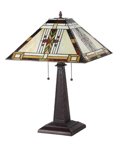 Arts & Crafts Gode Stained Glass Table Lamp