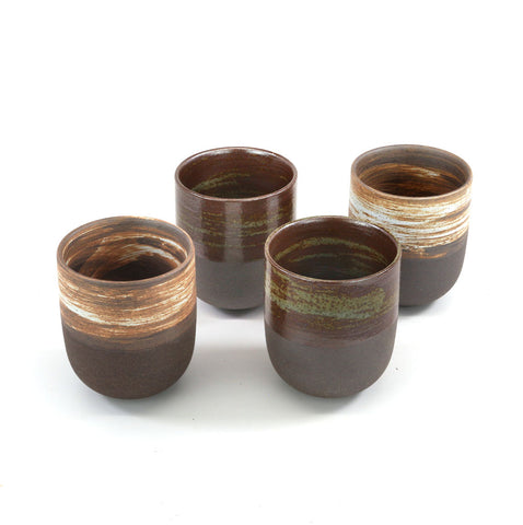 Gohobi Ceramic Japanese Style Teacups - Set of Four