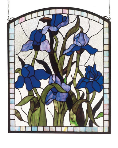 Iris Stained Glass Window Panel