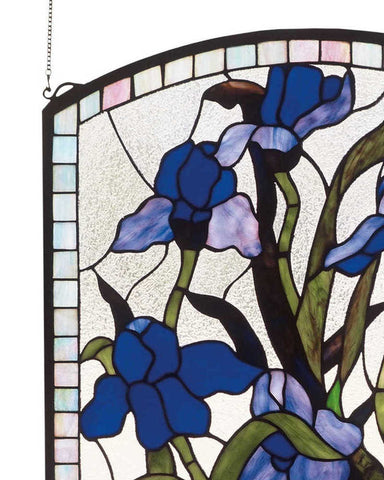 Iris Stained Glass Window Panel