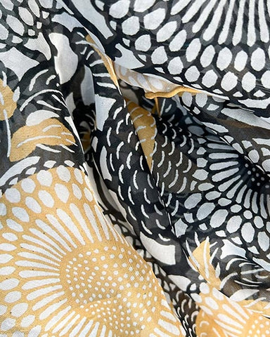 Japanese Chrysanthemum Silk Chiffon Scarf