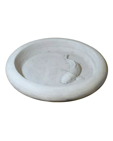 Koi Pond Cast Stone Bird Bath Anique Grey