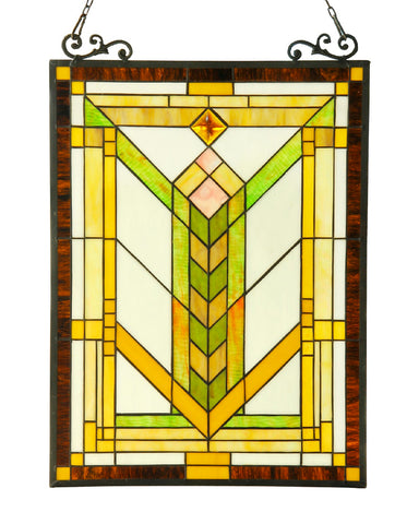 Arts and Crafts Barley Stained Glass Panel