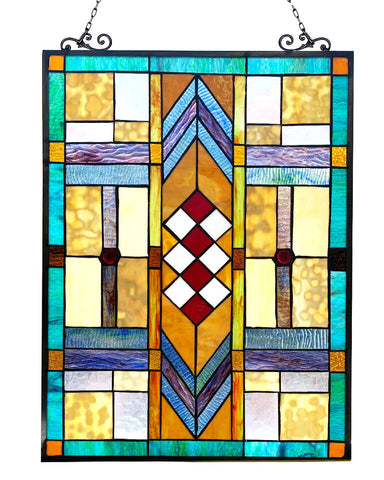 Arts & Crafts Mission Mathias Stained Glass Panel