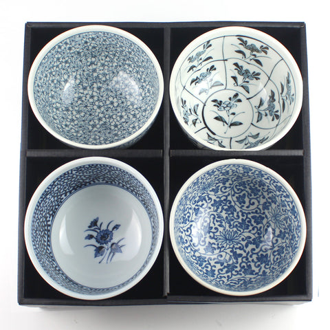 Japanese Sometsuke Bowls - Set of Four