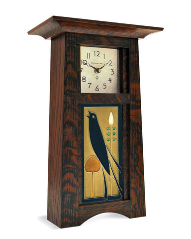 Craftsman Motawi Songbird Tile Mantel Clock