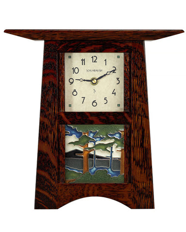 Craftsman Motawi Pine Mountain Tile Mantel Clock