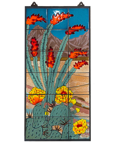 Carly Quinn Ocotillo with Full Background Tile Mural 18” x 36”