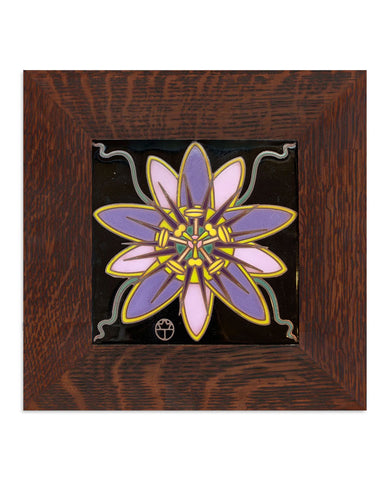 Passion Flower Ceramic Tile in Quartersawn White Oak Frame