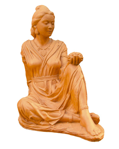 Quan Yin Cast Stone Garden Statue - Terra Cotta