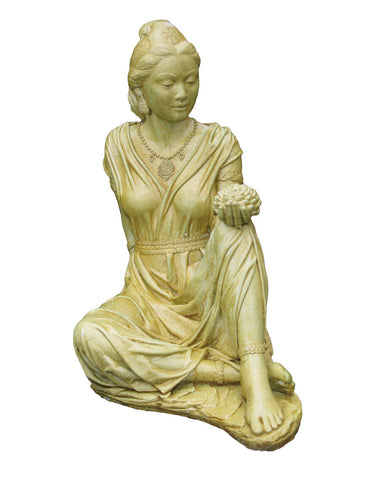 Quan Yin Cast Stone Garden Statue - Weathered Bronze