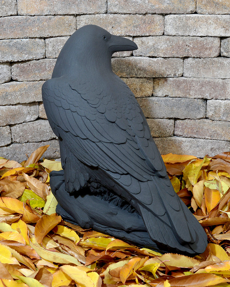 Large Raven Cast Stone Garden Statue | Maclin Studio