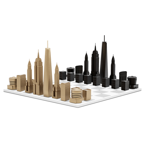 NYC Skyline Chess Set - Luxury Bronze/Marble Board