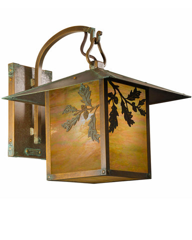 Brookdale Craftsman Brass Wall Sconce - New Verde & Gold Iridescent