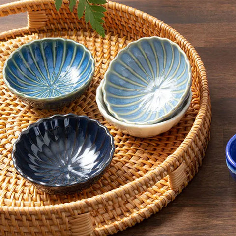 Japanese Kiku Set of Four Sauce Dish Set