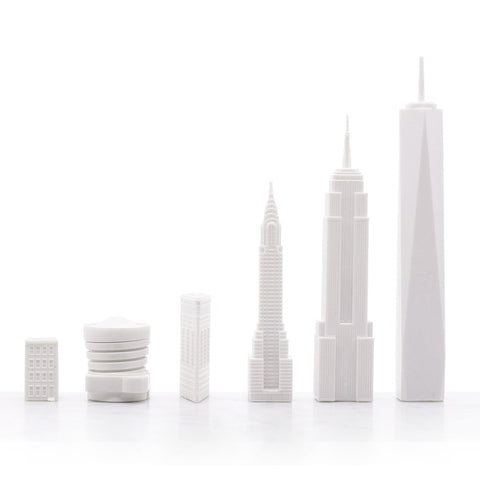 Skyline Chess Acrylic New York City Pieces- White