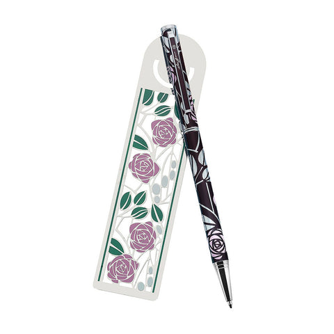 Mackintosh Rose Motif Pen & Bookmark Set