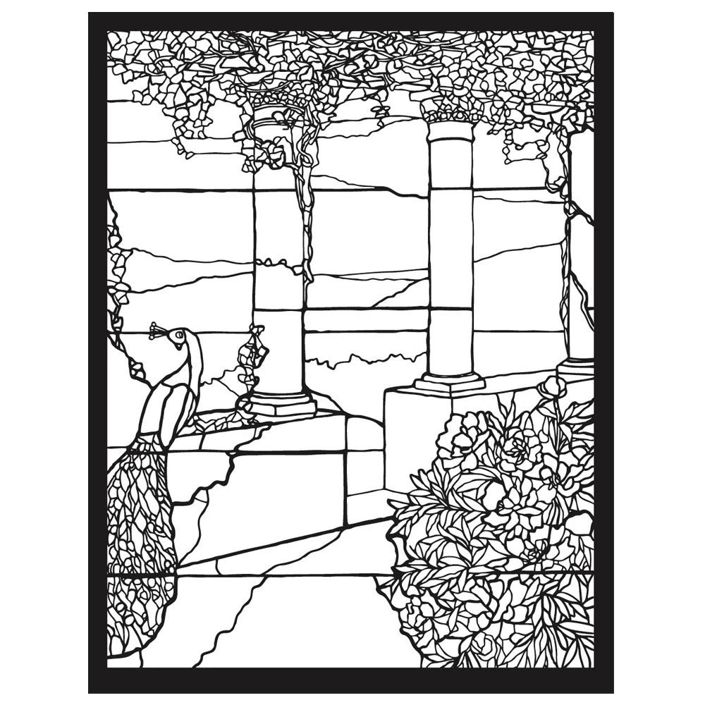stained glass window coloring pages